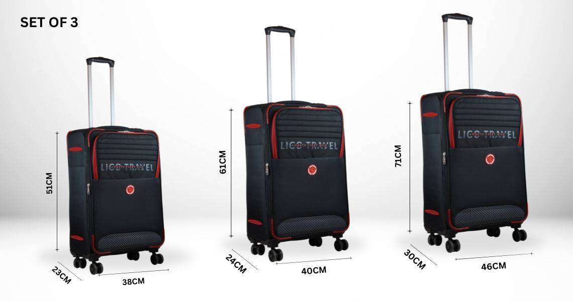 LIGO FEATHER LUGGAGE- SET OF 3